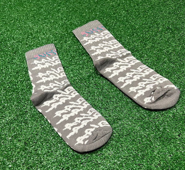 Timeless Gray Socks , All over Ball4Evaa print