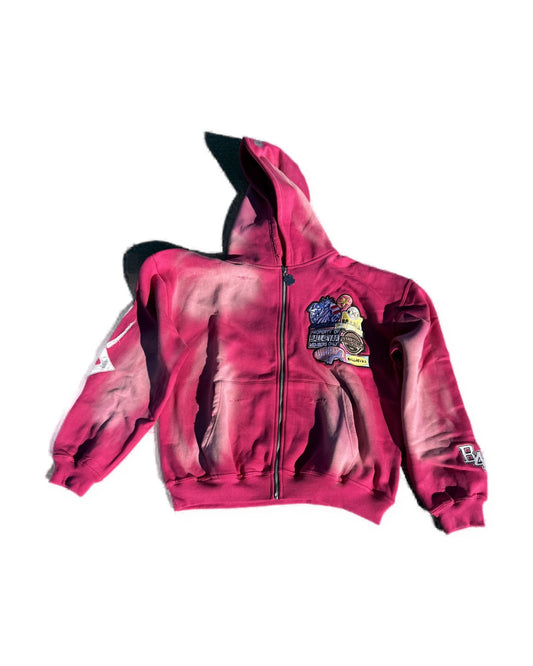ROSE PATCH ZIP-UP — PINK