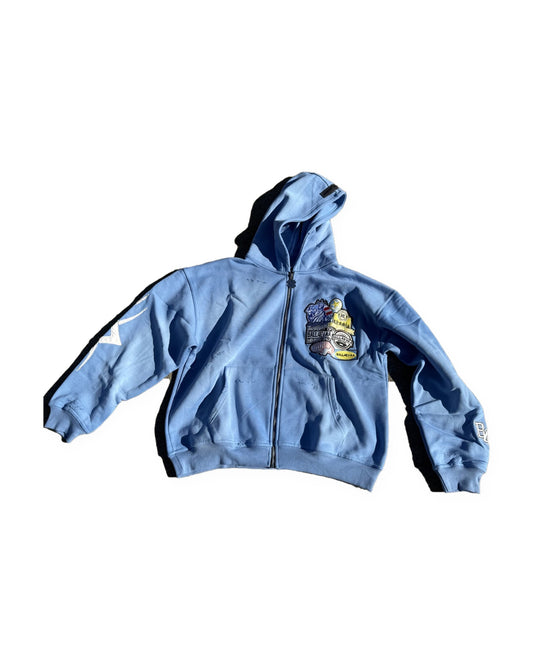 SKY PATCH ZIP-UP — BLUE